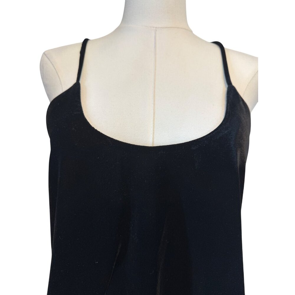 Zara Size S Black Velvet Strappy Back Sleeveless Polyester Top - Picture 4 of 13